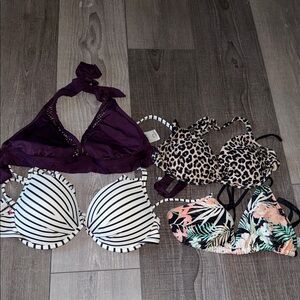 SHEIN/ Victoria Secret/ Target, Bikini tops &bottoms in Blue, Black, and Green